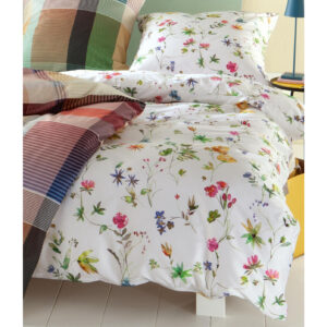 Bettwäsche Sympathica Satin 9003 Blumen Blüten weiß bunt 155x220