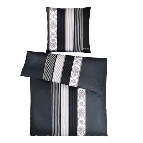 JOOP! Comfort Satin Bettwäsche Ornament Stripes 4022/9 schwarz 135x200