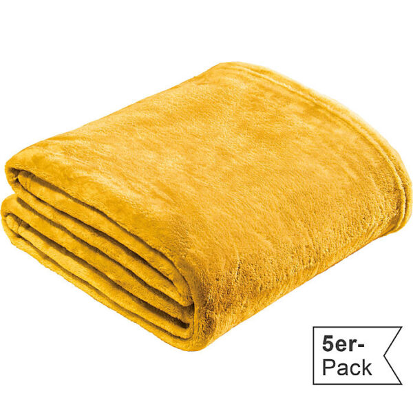 REDBEST Fleece Wohndecke Amarillo im 5er-Pack